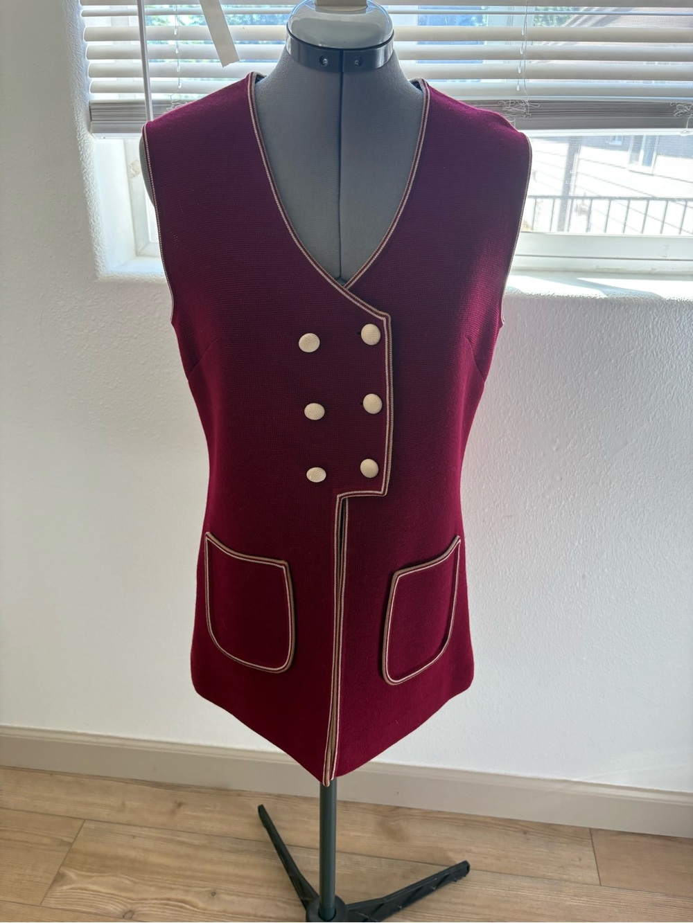 Vintage 70s wool vest dress